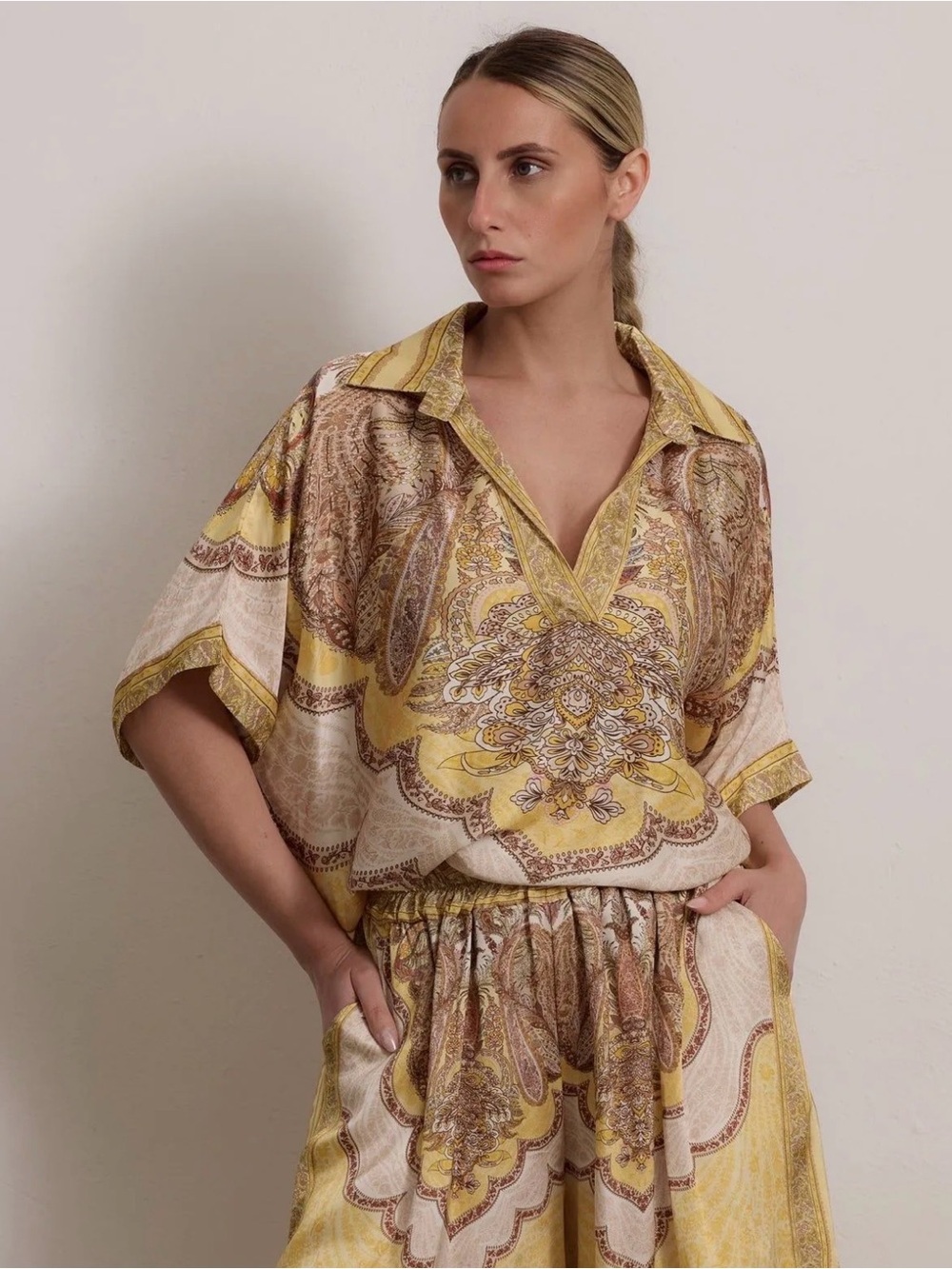 Zimmerman Inspired Paisley Silk Pants Set